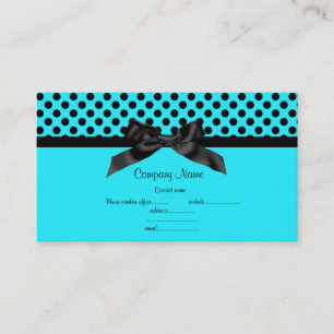 AQUA BLUE POLKA DOT BAS CARTE DE VISITE 2