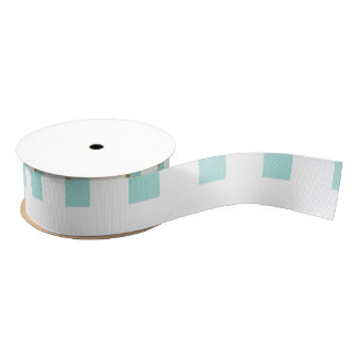 Aqua Blue Polka Dot Bunny Grosgrain Ribbon
