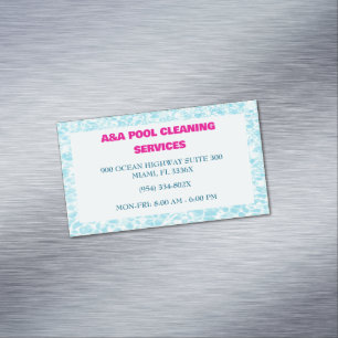 Aqua Blue Pool Maintenance Magnetic Business Card