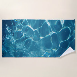 Aqua Blue Pool Water Pattern Beach Towel