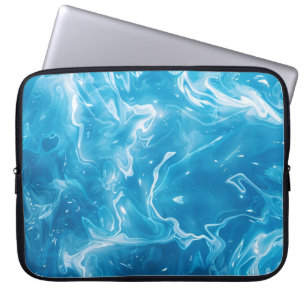 Aqua Blue Pool Water Pattern Laptop Sleeve