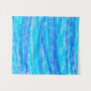 Aqua Blue, Purple and Teal Abstract Digital Art  Tapestry
