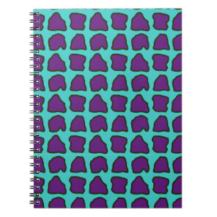 Aqua Blue Purple Giraffe Spots Pattern Notebook