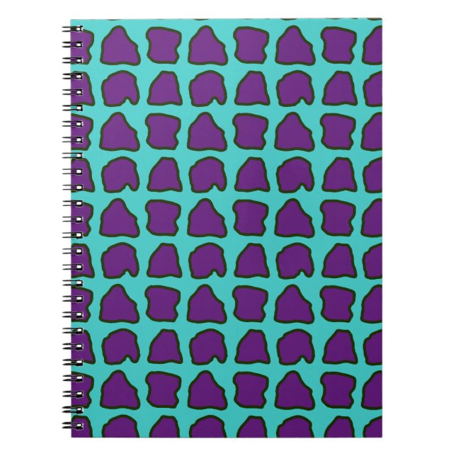 Aqua Blue Purple Giraffe Spots Pattern Notebook (Front)