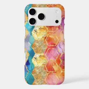 Aqua Blue Purple Green Pink Gold Honeycomb