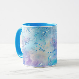 Aqua Blue Purple Ice Snow Christmas Mug
