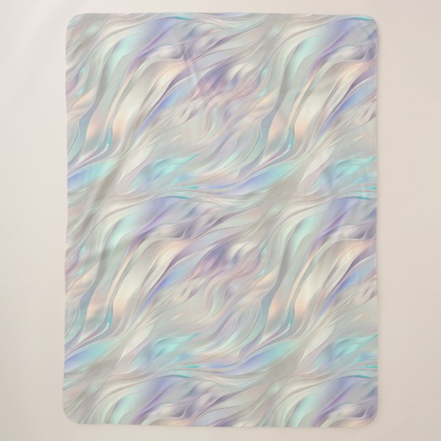 Aqua Blue Purple Pearl White Christmas Sherpa Blanket (Front)
