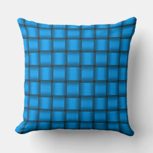 Aqua Blue Ribbon Throw Pillow