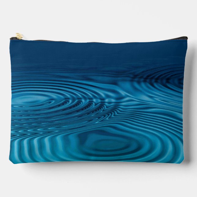 Aqua Blue Ripples  Accessory Pouch (Front)