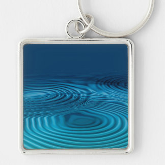 Aqua Blue Ripples Keychain
