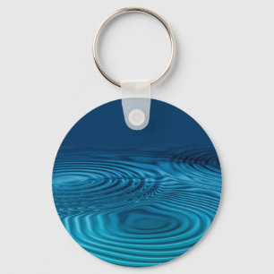 Aqua Blue Ripples Keychain