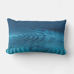 Aqua Blue Ripples  Lumbar Pillow