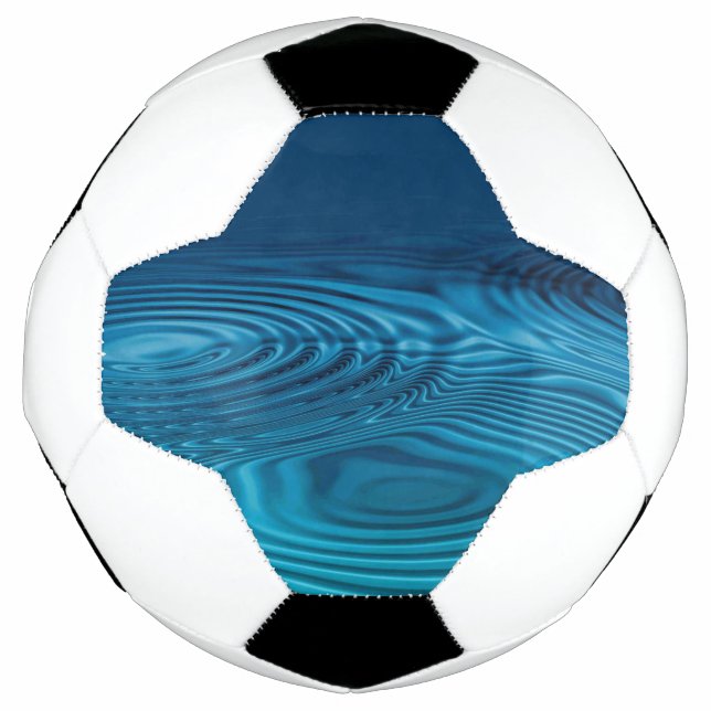 Aqua Blue Ripples  Soccer Ball (Front)