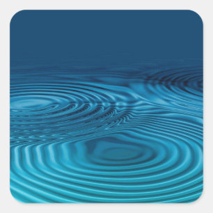 Aqua Blue Ripples Square Sticker
