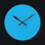 Aqua Blue Round Clock<br><div class="desc">Aqua Blue solid colour Wall Clock by Gerson Ramos.</div>