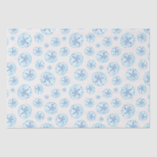 Aqua-blue sand dollar tissue paper