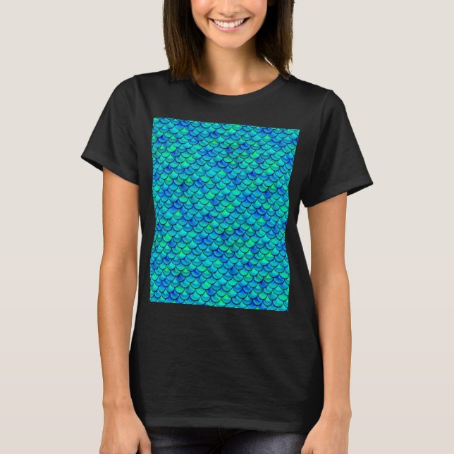 Aqua Blue Scales T-Shirt (Front)