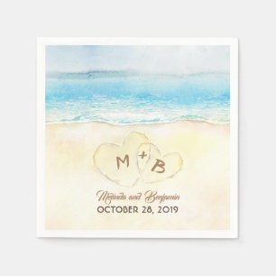 Aqua Blue Sea Beach Wedding Napkin
