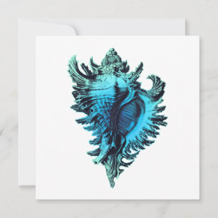 Aqua Blue Sea Shell Faire-part de mariage moderne