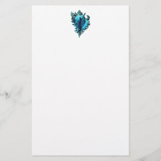 Aqua Blue Sea Shell Stationery