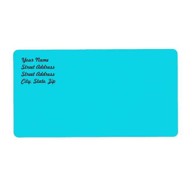 Aqua Blue Shipping Label (Front)