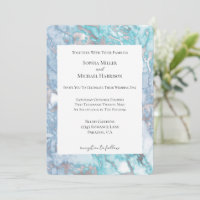 Aqua Blue Silver Marble Wedding
