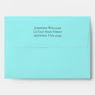 Aqua Blue Simple A7 5x7 Enveloppe d'adresse de ret