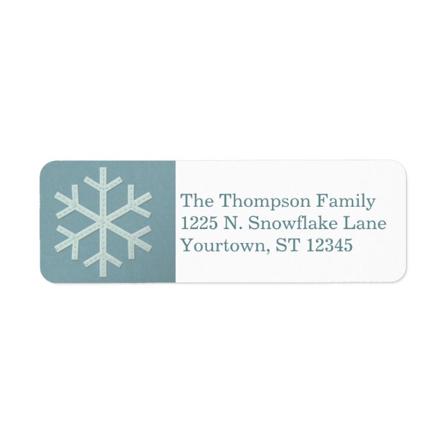 Aqua Blue Snowflake Faux Felt / Broderie Personnal (Devant)