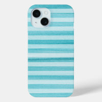 Aqua Blue Soft Stripes Watercolor Pattern