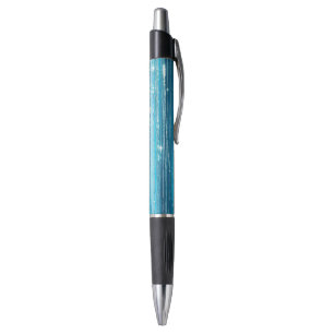 Aqua Blue Sparkle Stripes Pen