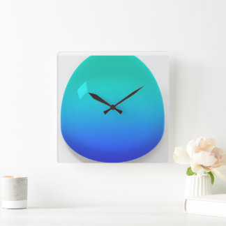 Aqua Blue Square Wall Clock