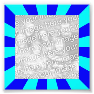 Aqua Blue Starburst Frame Photo Print