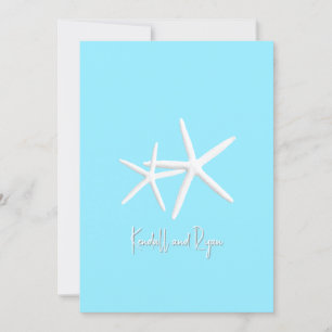 Aqua Blue Starfish Beach Invitations de mariage