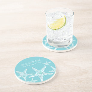 Aqua Blue Starfish Coastal Beach House Family      Coaster