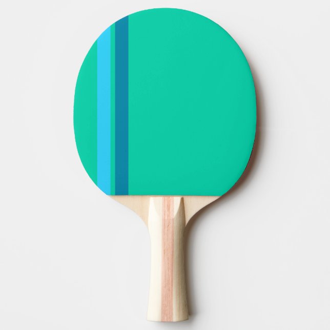 Aqua Blue Stripes Ping Pong Paddle (Front)