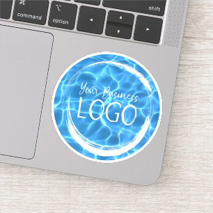 Aqua Blue Swimming Pool Business Logo Circle
