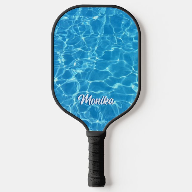 Aqua Blue Swimming Pool Personized  Pickleball Paddle (Front)