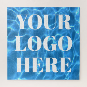 Aqua Blue Swimming Pool Photo for Your Logo Jigsaw Puzzle