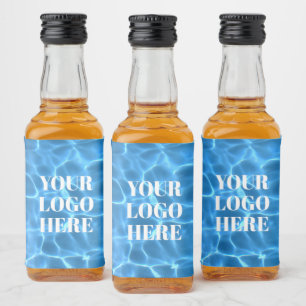 Aqua Blue Swimming Pool Photo for Your Logo Liquor Bottle Label