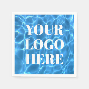 Aqua Blue Swimming Pool Photo for Your Logo Napkin