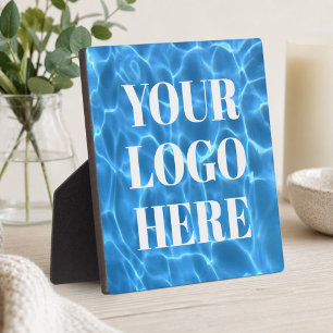 Aqua Blue Swimming Pool Photo for Your Logo Plaque