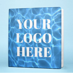 Aqua Blue Swimming Pool Photo Logo Binder