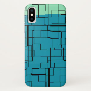 Aqua Blue Teal Green Modern Pattern Case-Mate iPhone Case