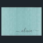 Aqua Blue Teal Modern Script Girly Monogram Name Cutting Board<br><div class="desc">Aqua Blue Teal Simple Script Monogram Name Cutting Board. This makes the perfect graduation,  birthday,  wedding,  bridal shower,  anniversary,  baby shower or bachelorette party gift for someone that loves glam luxury and chic styles.</div>