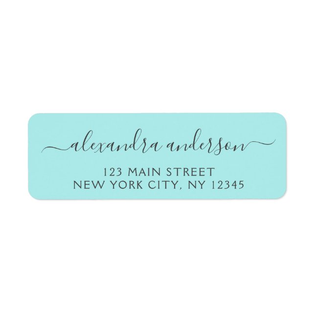 Aqua Blue Teal Silver Script Typography Wedding (Front)