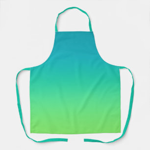 Aqua Blue to Lime Green Gradient Apron