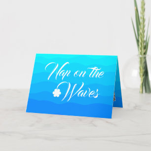 aqua blue tropical summer watercolor artistic thank you card
