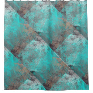 Aqua blue turquoise and grey block abstract