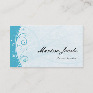 Aqua Blue Vibrant Personal Assistant Business Card
