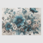 Aqua Blue Vintage Inspired Floral Tissue Paper<br><div class="desc">Beautiful Aqua Blue Vintage Inspired Decoupage Floral Tissue Paper perfect for all your crafting projects & gift wrapping needs. Thank you for looking & for shopping in my store! All My Love, Fluid, Digital, Dotted & Graphic Arts</div>